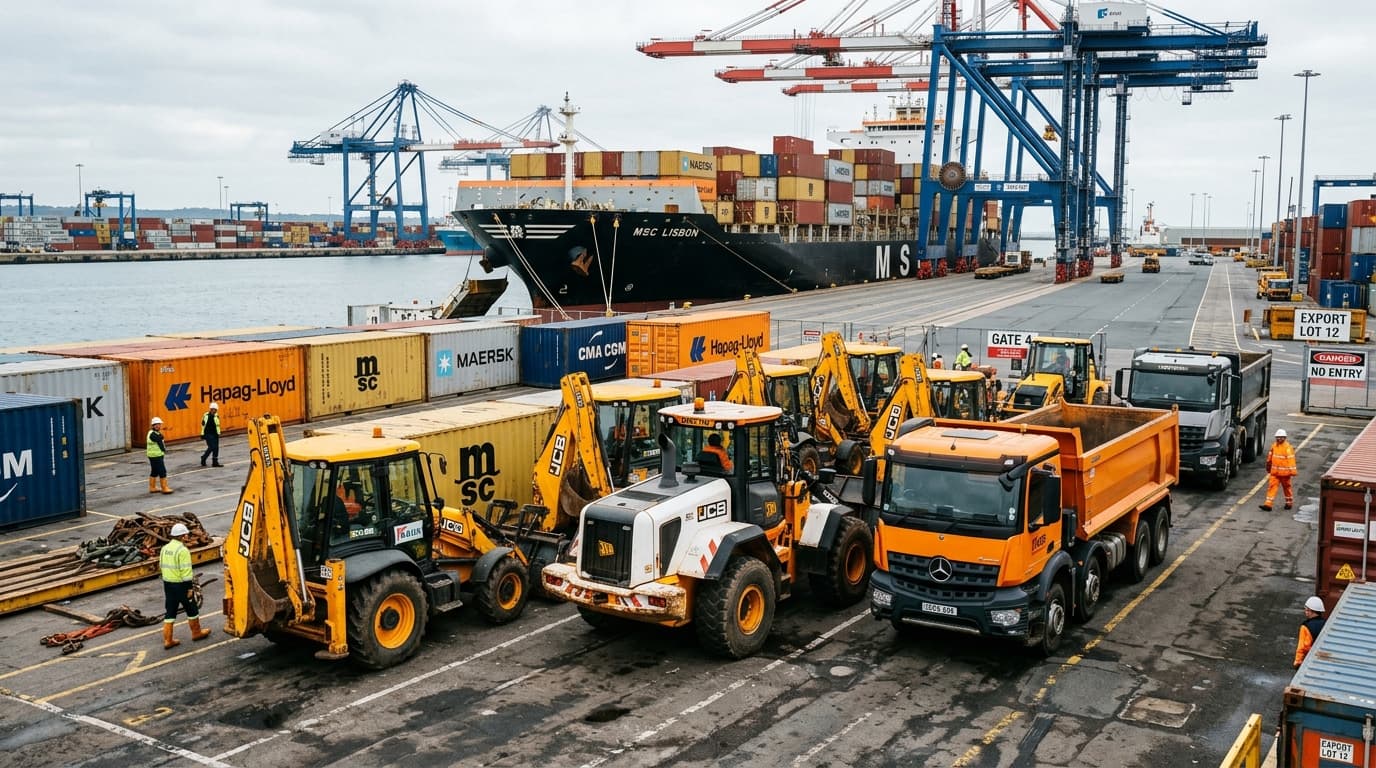 Exporting Trucks, Dumpers, JCB Earthmovers and Hardware to Africa